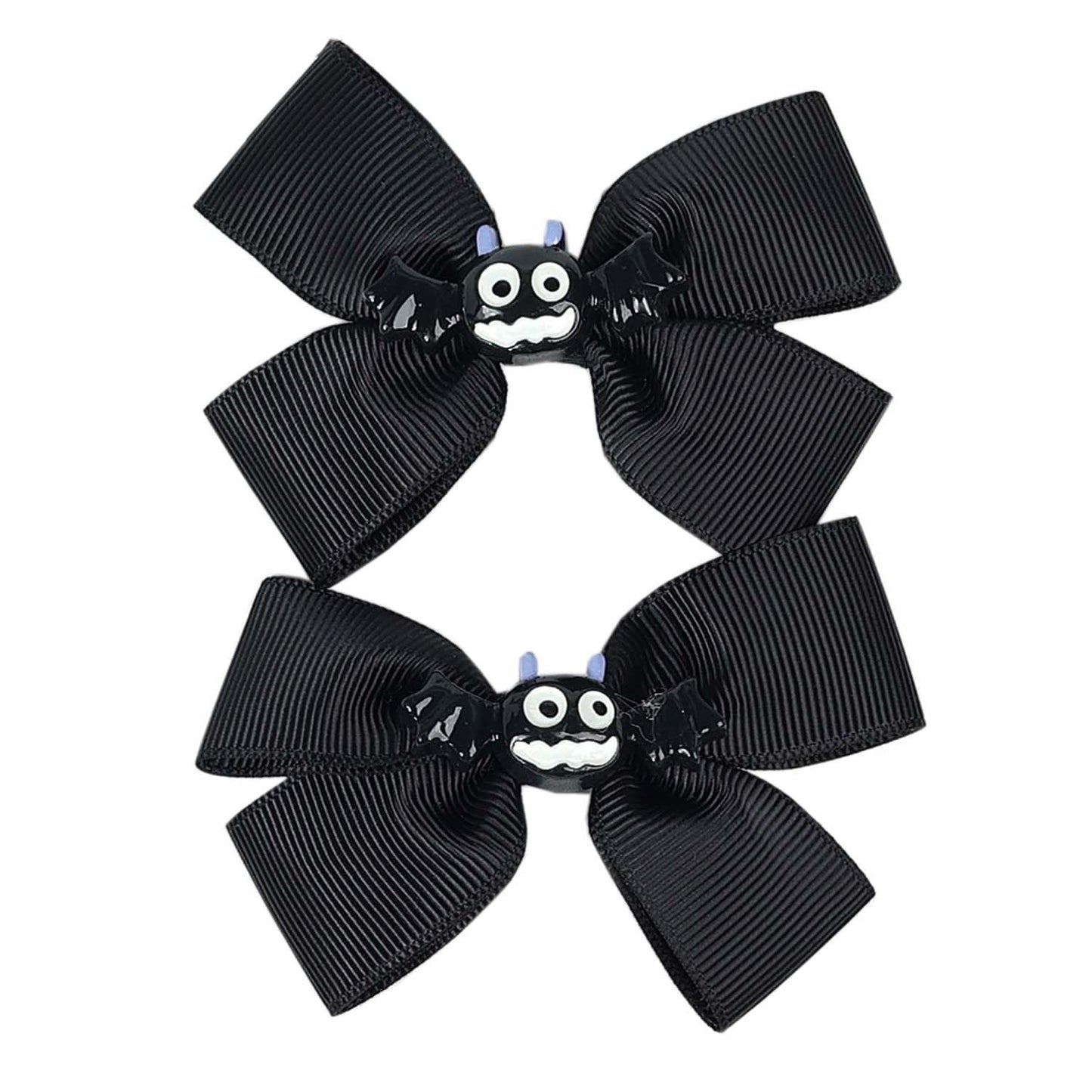 Baby Halloween Hair Bow Clip Girls Halloween Hair Clip Headwear Halloweens Hair Accessories 2 Pack WJR19 (Black Bat)