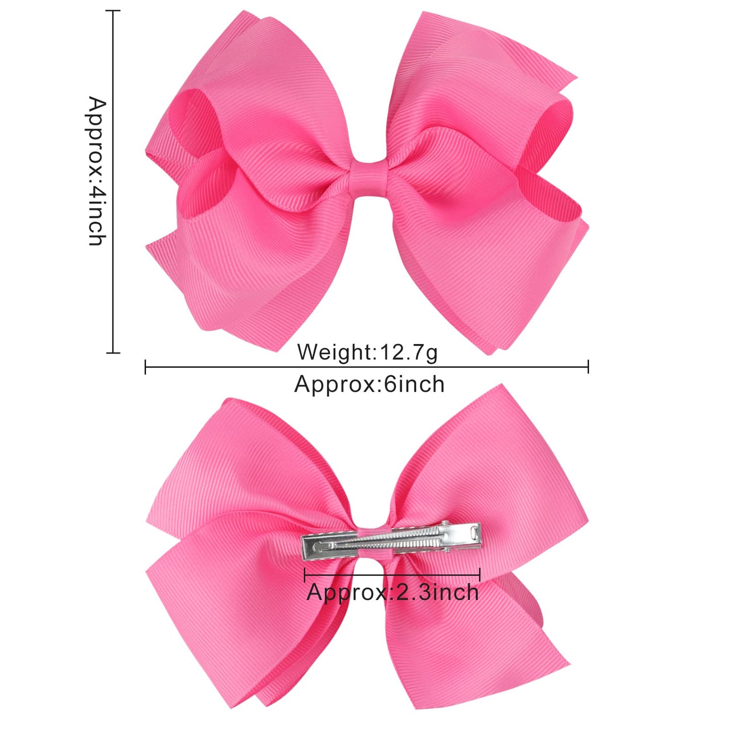 30Pcs 6 Inch Hair Bows For Girls, Oaoleer Grosgrain Ribbon Bows Alligator Clips Double-Deck Big Hairbows Hair Barrettes Hair Acc