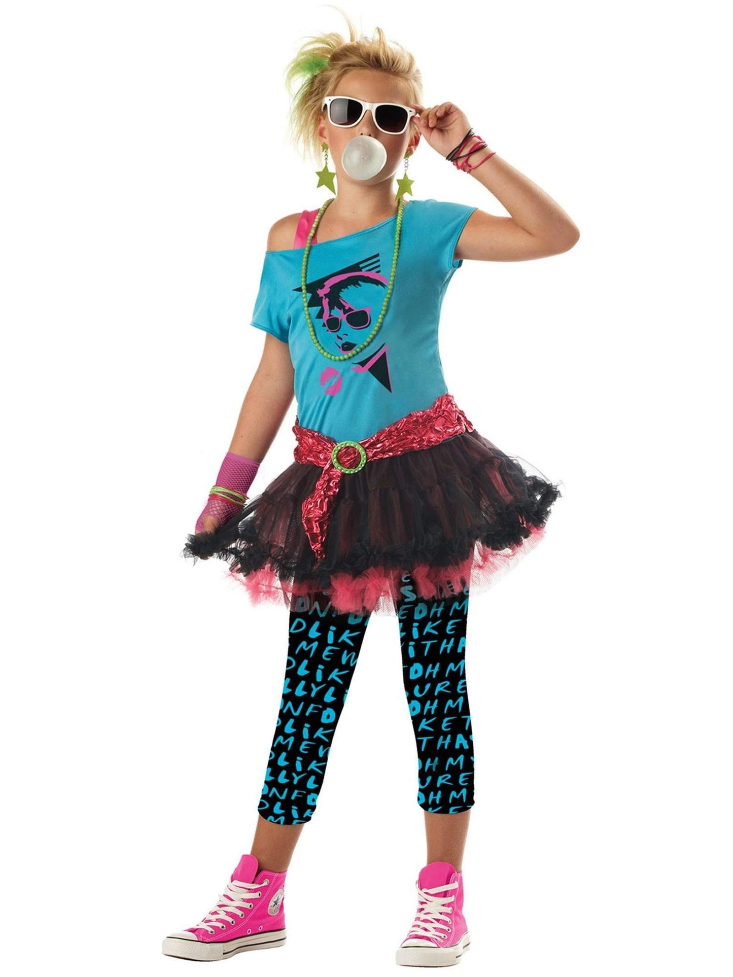 California Costumes 80'S Valley Girl Tween Costume , Turq/Black, Large