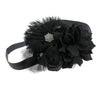 My Lello Baby Headband Shabby Fabric Flower Cluster Stretchy Elastic Black
