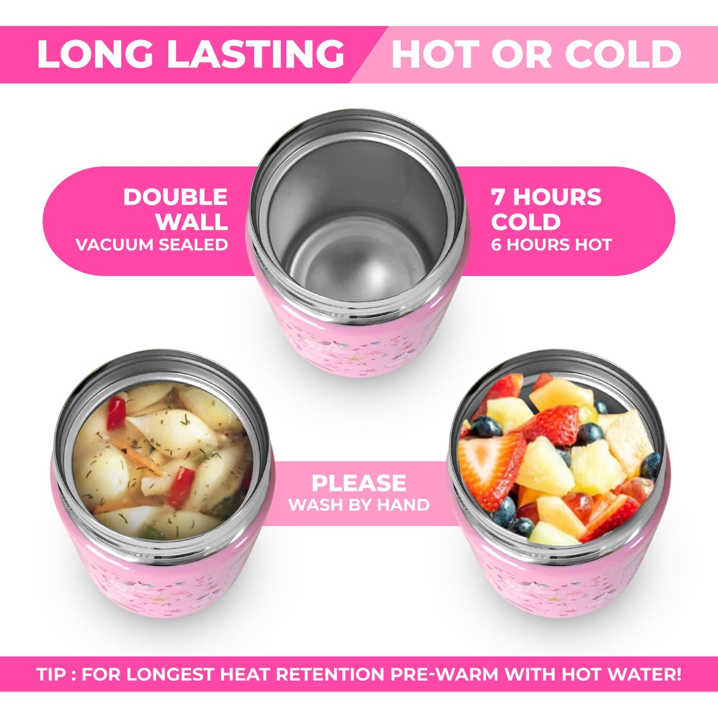 Kinsho Bento Lunch Box For Kids With Thermal Food Jar For Hot Food Soup, Insulated Lunch Bag And Ice Cold Pack Set, Stainless St