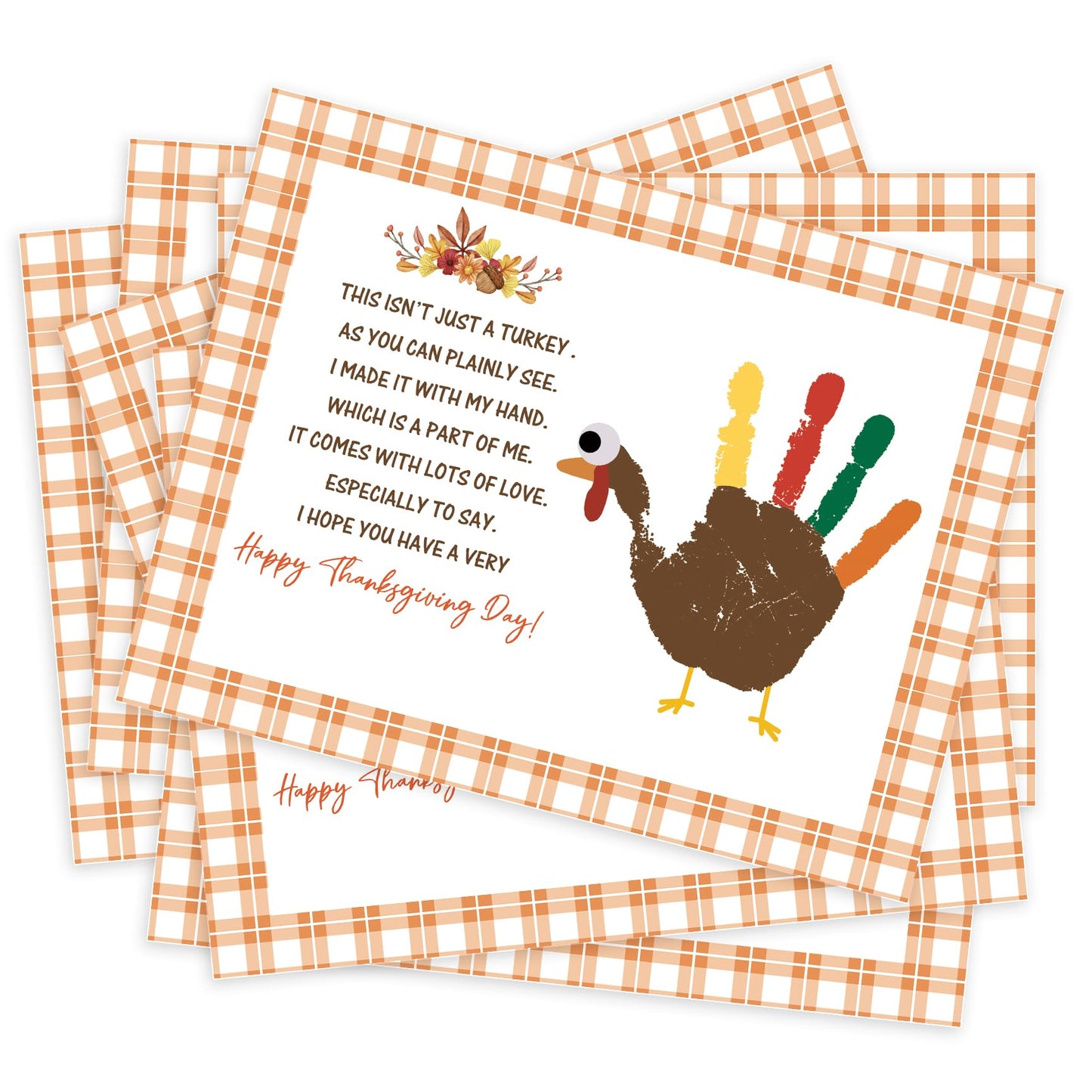 Handprint Art Craft Kits, DIY Happy Thanksgiving Day Keepsake, Handprint Baby Keepsake Gifts, 10Turkey Cards, Thanksgiving Party