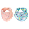 Trend Lab Southwest Llama 2 Pack Reversible Flannel Bandana Bib Set-Fox/Dot, Llama/Chevron Prints, Pinks, Mint, Gray, Turquoise,
