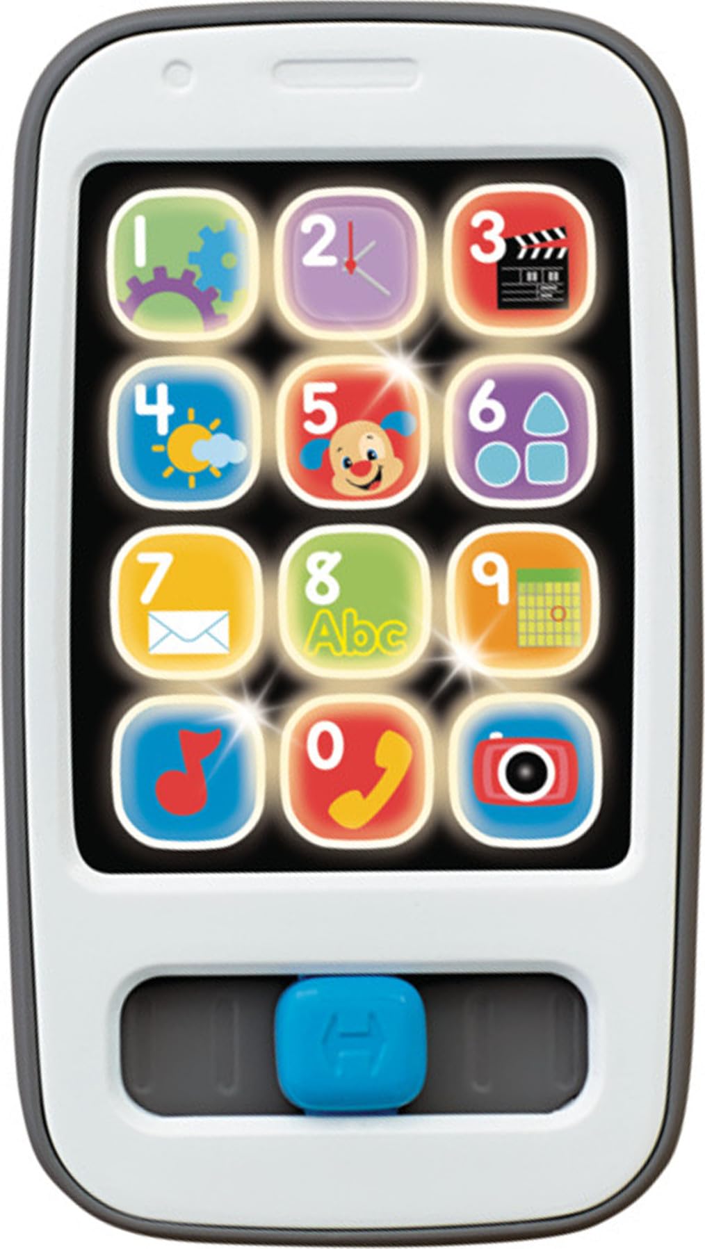 Fisher-Price Laugh & Learn Baby & Toddler Toy Smart Phone with Music Lights & Learning Songs for Ages 6+ Months, Gray
