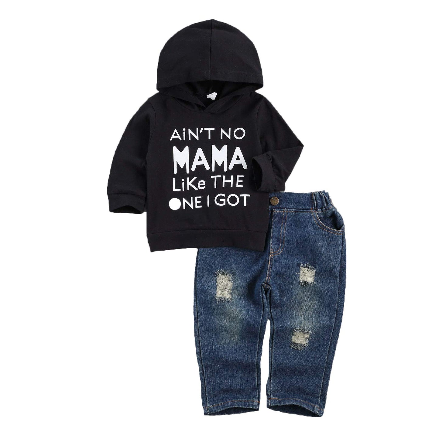 Fhutpw Toddler Baby Boy Outfits Hoodie Sweatshirts & Jeans Clothes Set Fall Winter 6 9 12 18 24 Months (C-Black, 2T / 3T)