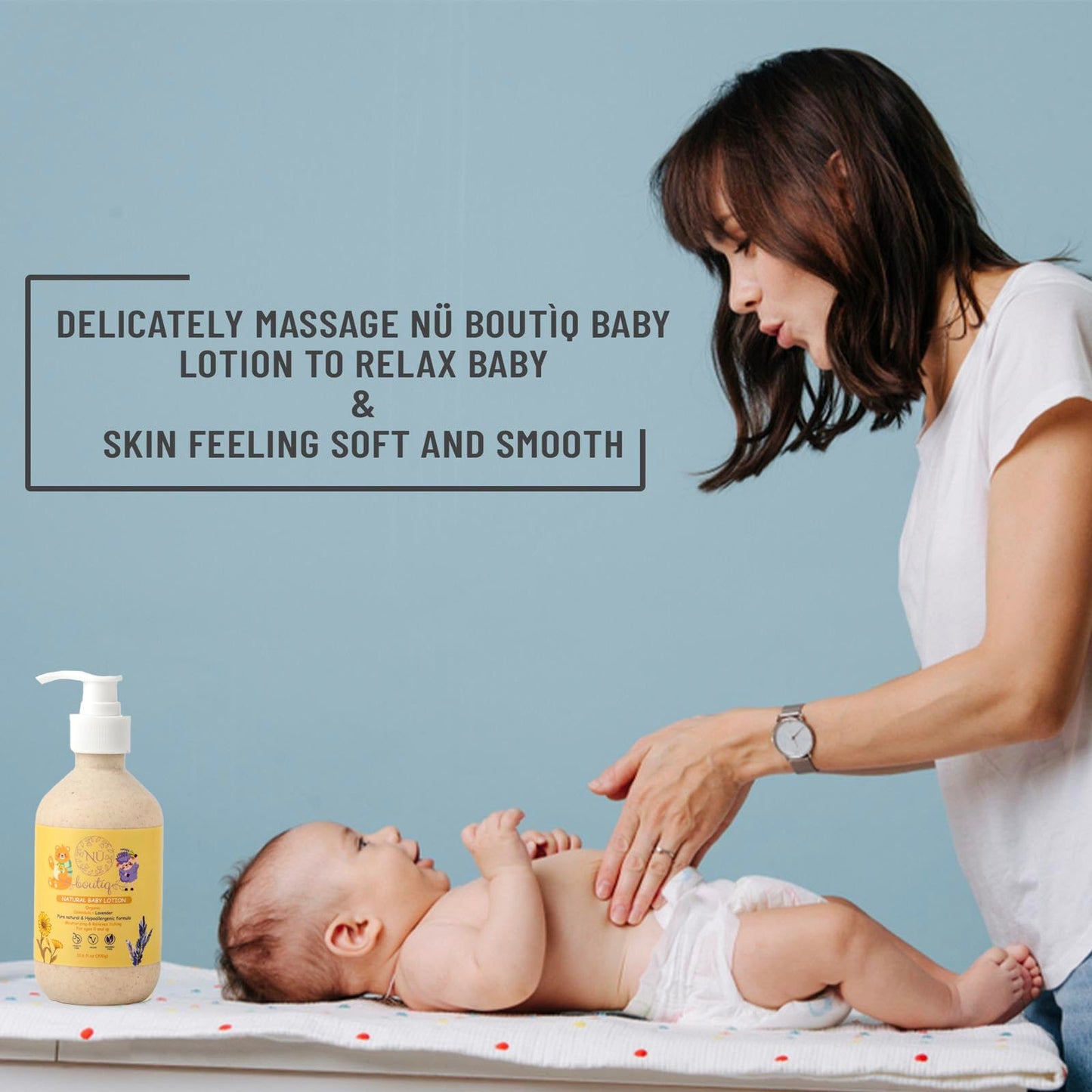 N Boutq Organic Vegan Baby Lotion, Moisturizing And Calming Kids Body Lotion With Calendula & Lavender, Newborns All Skin Types,