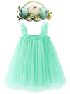 Bgfks Layered Tulle Tutu Dress For Toddler Girls,Baby Girl Rainbow Tutu Princess Skirt Set With Flower Headband.(Mint Green,3T)