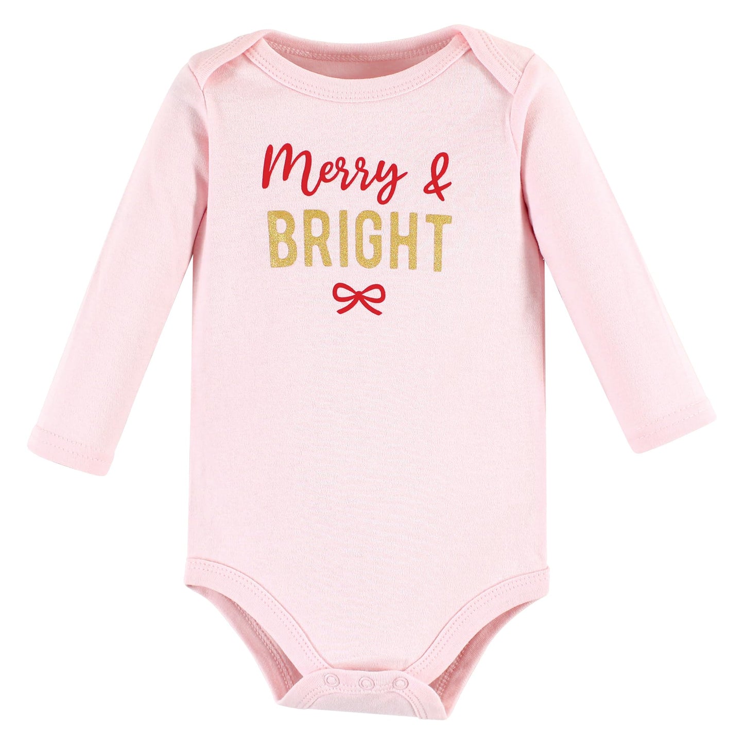 Hudson Baby Unisex Baby Cotton Long-Sleeve Bodysuits, Girl Christmas Sayings, 18-24 Months