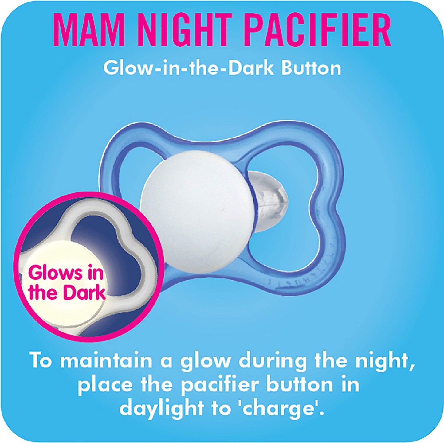 Mam Air Day & Night Baby Pacifier, For Sensitive Skin, Glows In The Dark, Boy , 6-16 Months (Pack Of 3)(Packaging May Vary)