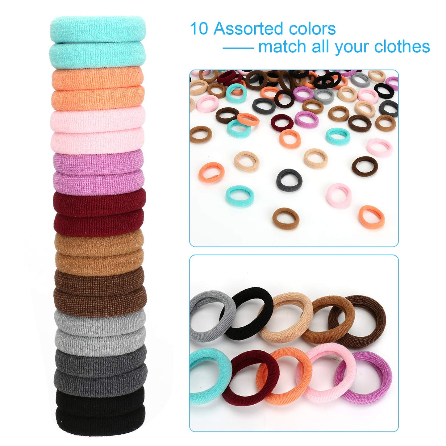 120Pcs Toddler Hair Ties, Kids Hair Ties, Hair Bands And Elastic Ponytail Holders For Toddler Girls (Diameter 1 Inch And As