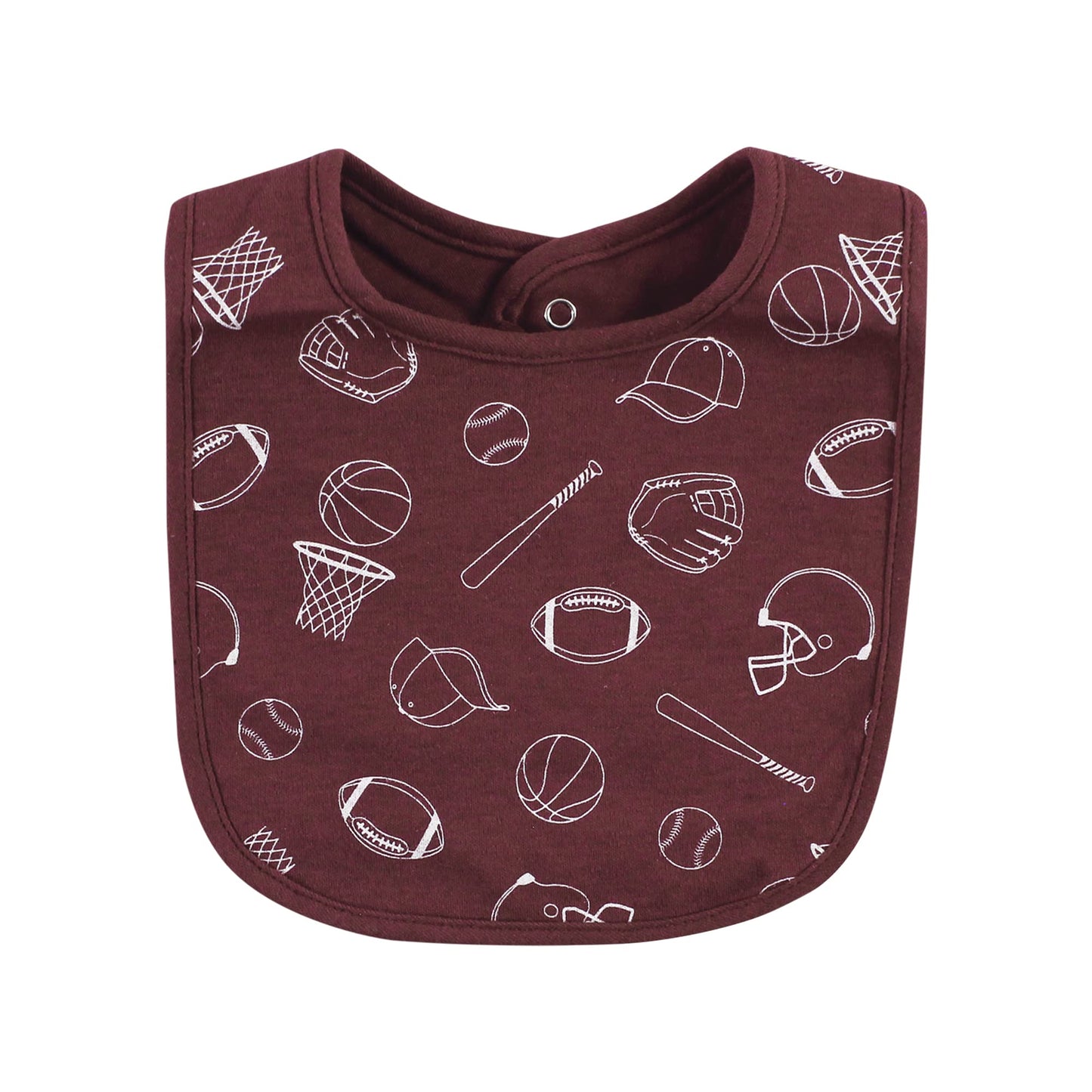 Hudson Baby Unisex Baby Cotton Bibs, Mom Dad Athletic, One Size