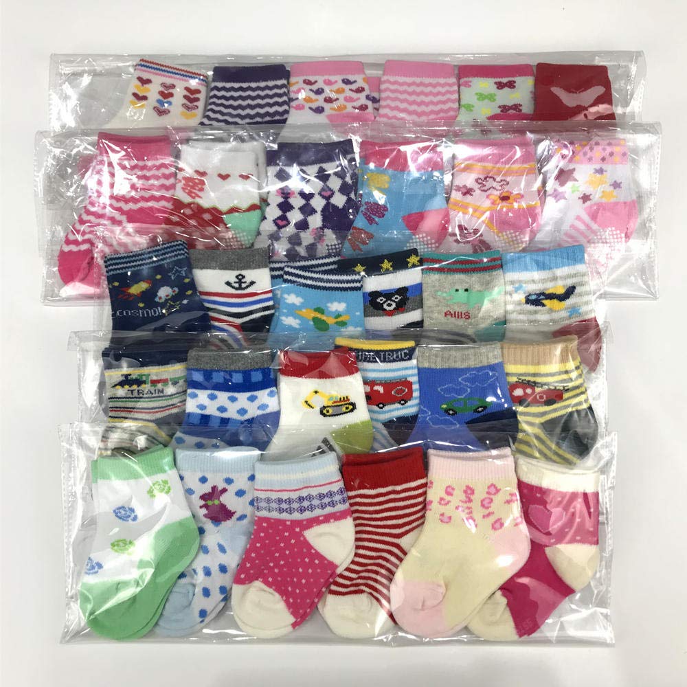 Wafunne Baby Girls Socks Wholesale 20 Pairs Baby Socks Cotton Girl 1-3 T