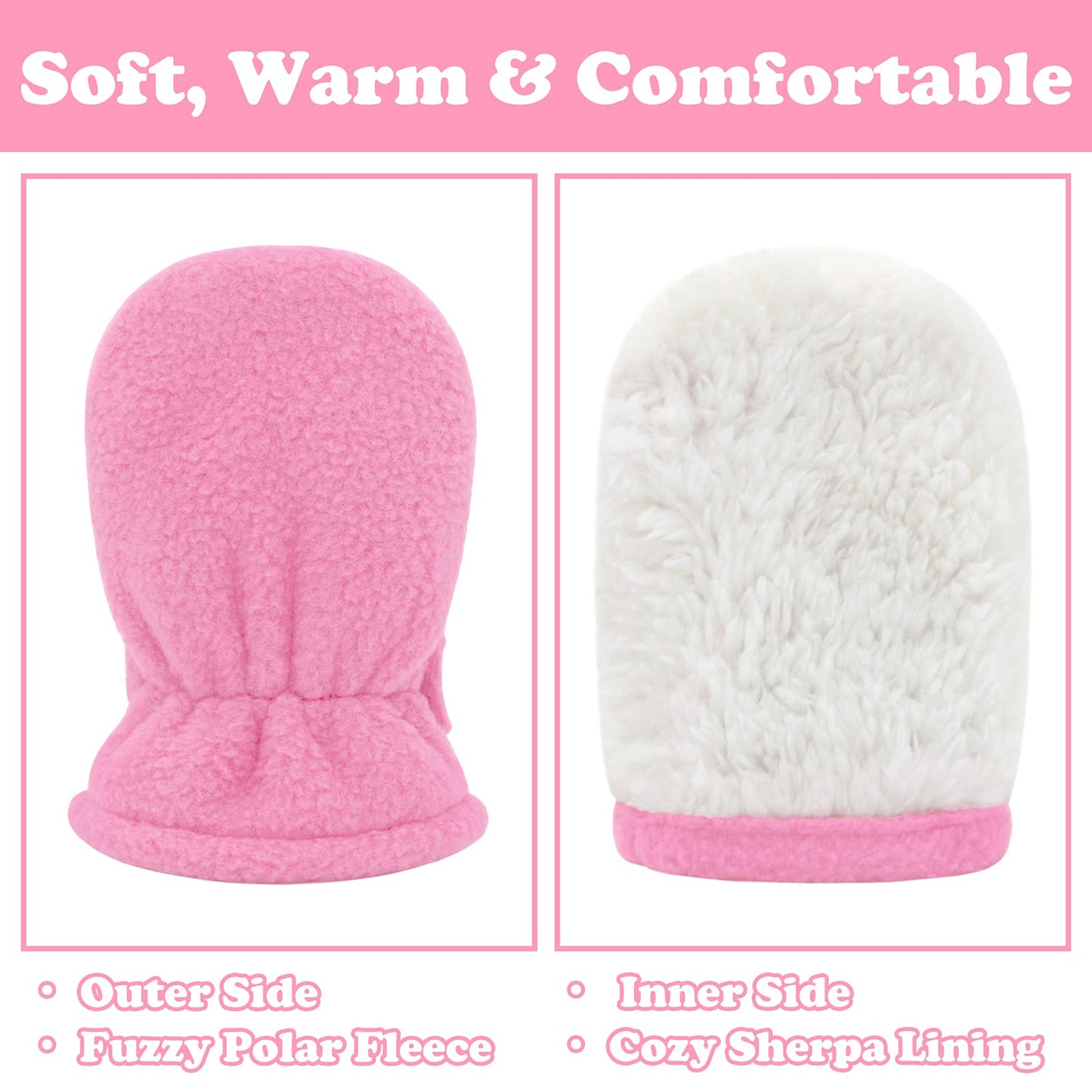 Baby Winter Mittens 6-12 Months Baby Mittens Winter Baby Winter Gloves Baby Girl Mittens Sherpa Infant Mittens Winter