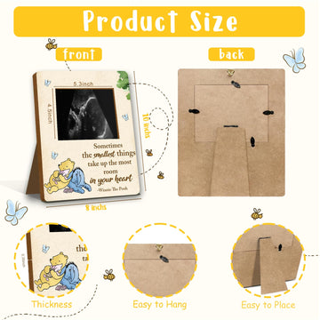 Winnie Pregnancy Milestone Keepsake - Ultrasound & Gender Reveal Decor - Baby Shower Sign & Party Gifts