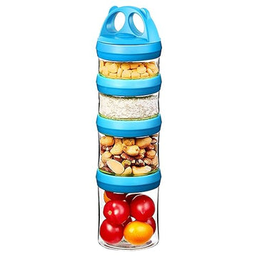 Seleware Portable Stackable Food Storage Containers For Snacks Formula Powder And Drinks Twist Lock System Airtight Leak-Proof B