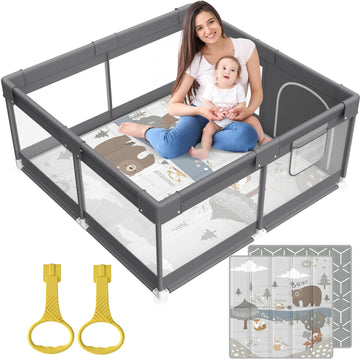 Fodoss Baby Playpen With Mat, Small Play Pen(47X47Inch), For Babies And Toddlers, Pen Apartment, Yard Baby, Fence Area Playyard