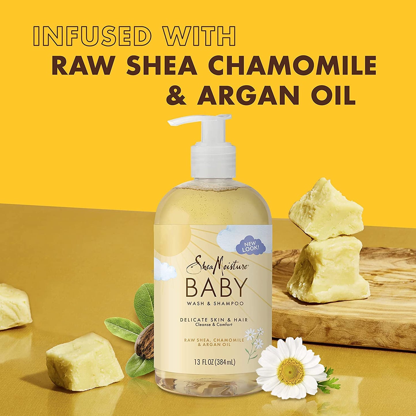 Shea Moisture Baby Shampoo & Wash 13 Ounce Chamomile & Argan Oil (384Ml) (6 Pack)