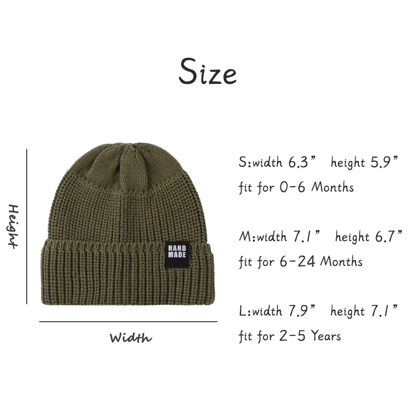 Simple Knitted Baby Beanie Hip-Hop Boys Winter Hat Toddler Kids Bonnet For Girls 0-5Y (3Pcs-A, 6-24 Months)