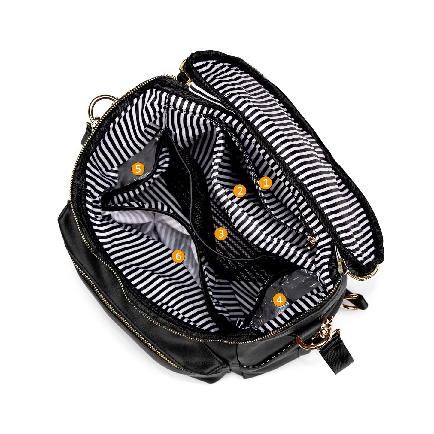 Minsong Diaper Bag Backpack,Fashion Leather Mommy Backpacks,Travel Toddler Baby Diaper Bags With In Bag Organizer And Changing P