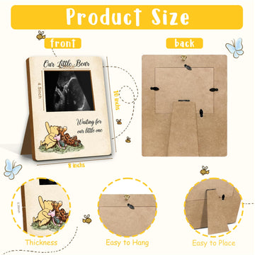 Winnie Baby Shower Decor - Picture Frame, Sign, Ultrasound Frame, Pregnancy Milestone Keepsake & Gender Reveal Decor
