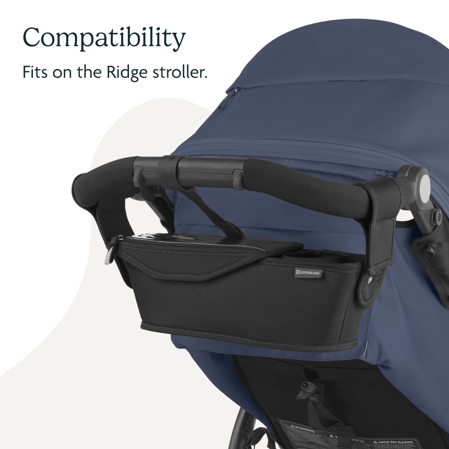 Uppababy Parent Console For Ridge Stroller/Secure Zippered Pocket + Beverage Compartments/Touch Screen Phone Pocket