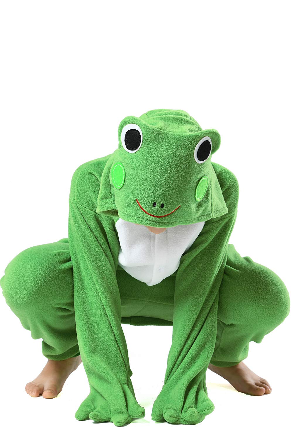 Canasour Unisex Anime Halloween Kids Green Frog Onesie For 10-12 Years Girls Boys One Piece Christmas Costume Party Cosplay Pyja