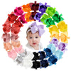 Jollybows 20Pcs Baby Girls Grosgrain Ribbon Hair Bows Headbands 6' Elastic Hair Band Hair Accessories For Infants Newborn (Mult