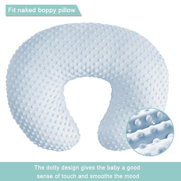 Ievolve Minky Nursing Pillow Cover Breast Feeding Pillow Cover Slipcover U Shape For Baby Boy Girl,Cover Only(Babyblue&Lightbeig