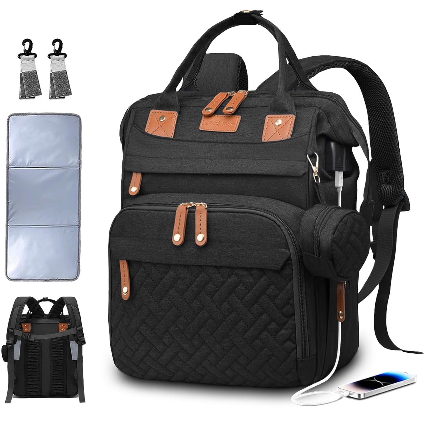SHITIESHOU Diaper Bag Backpack Baby Bag for Mom Dad with Changing Pad, 19 Pockets, Large Waterproof Travel Baby Girl Boy Toddle