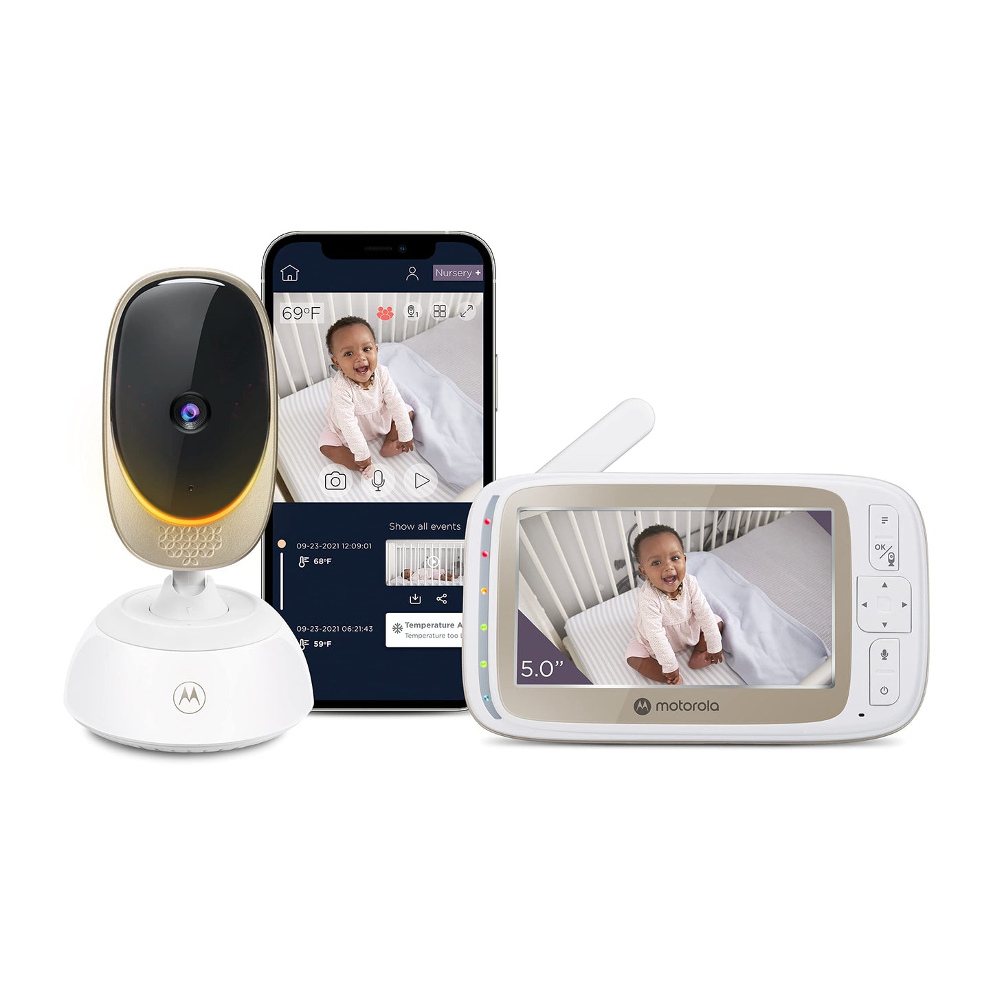 Motorola Baby Monitor Vm85 - Indoor Wifi Video With Camera & Mood Light - Hd 720P, Connects To Nursery App, 1000Ft Range, 2-Way