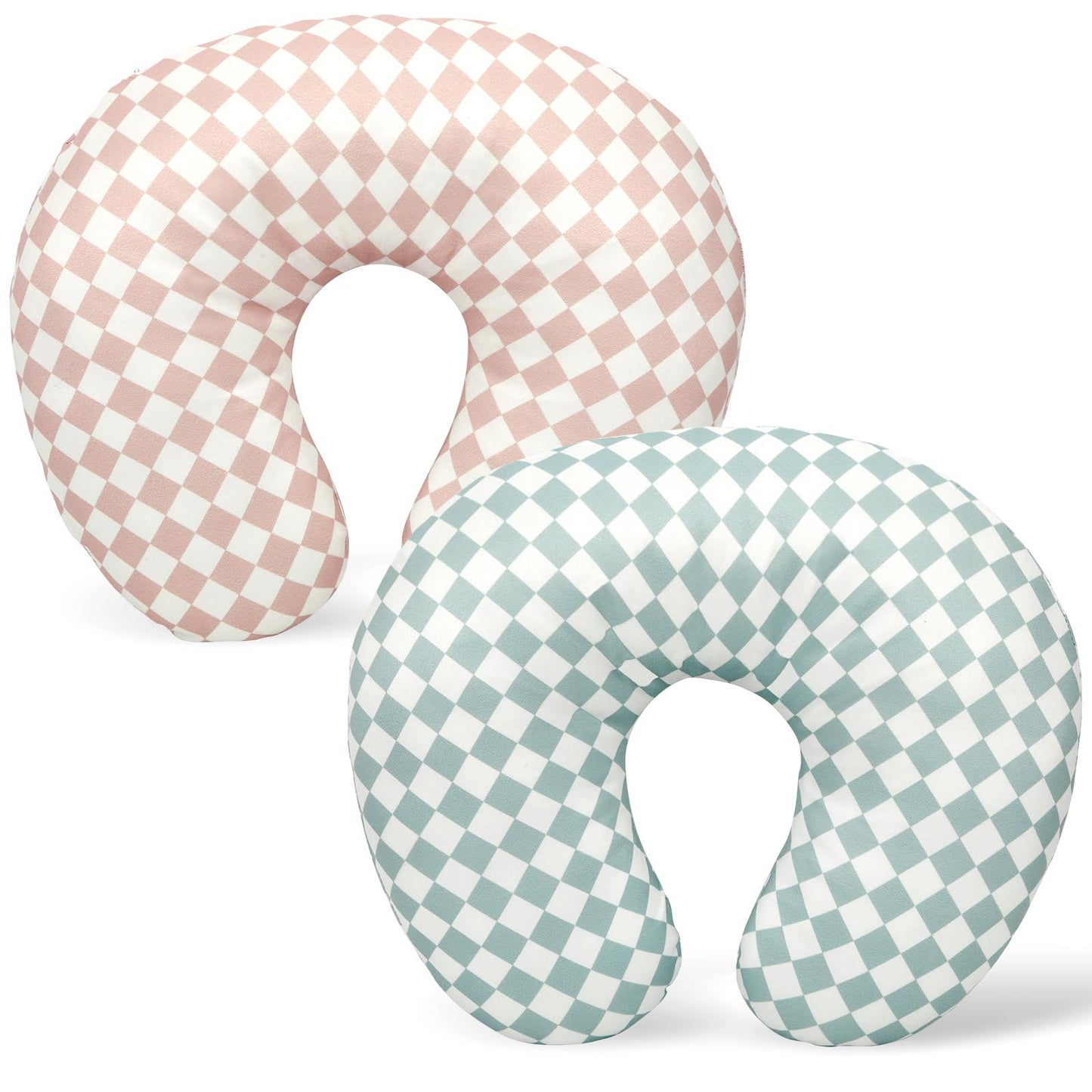 FEBSNOW 2 Pack Baby Nursing Pillow Cover, Stretchy Soft Cotton Nursing Cover for Breastfeeding Pillow Removable Comfortable Baby