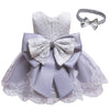 Little Girls Christmas Embroidery Lace Dresses Princess Easter Halloween Wedding Formal Event Dress(Gray,120)