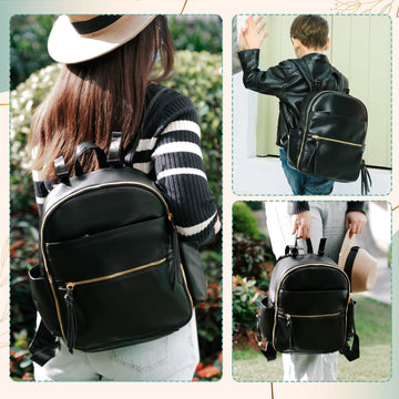 Mini Diaper Bag Backpack Mominside Small Baby Diaper Bag With 11 Pockets, Leather Travel Baby Bag For Baby Girls Boys, Diaper