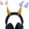 2X Demon Horns For Headset/Cosplay - Made In Usa -16 Colors Combos (Gold)