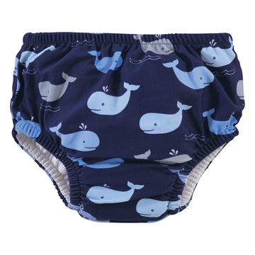 Hudson Baby Unisex Baby Swim Diapers, Whales, 6-12 Months