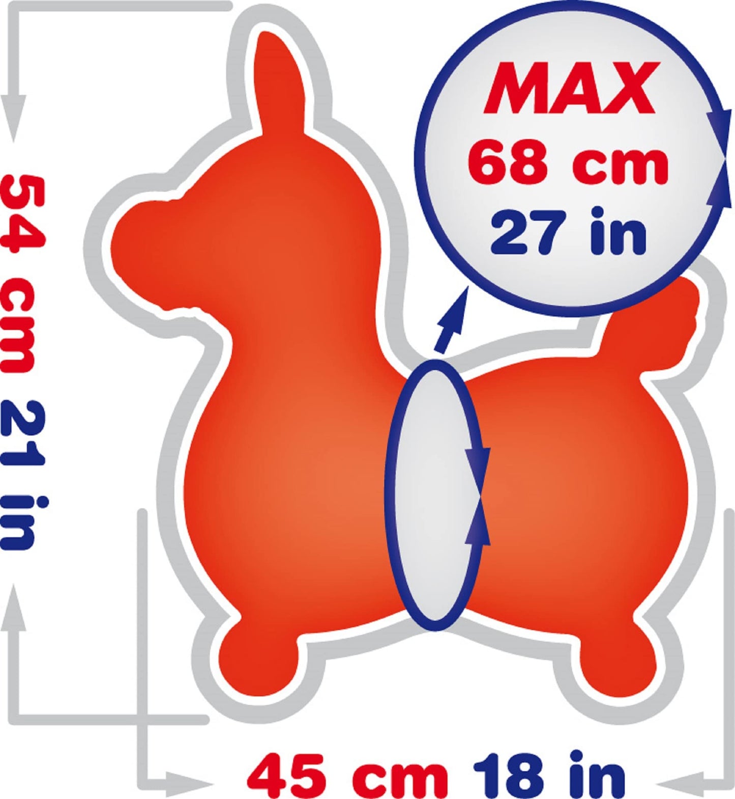 GYMNIC Rody Bounce Horse Red