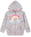 Popshion Toddler Girls Zip Up Rainbow Sweatshirt Winter Jacket Long Sleeve Hooded Coats Dino Shirt Fall Clothes Tops Christmas K