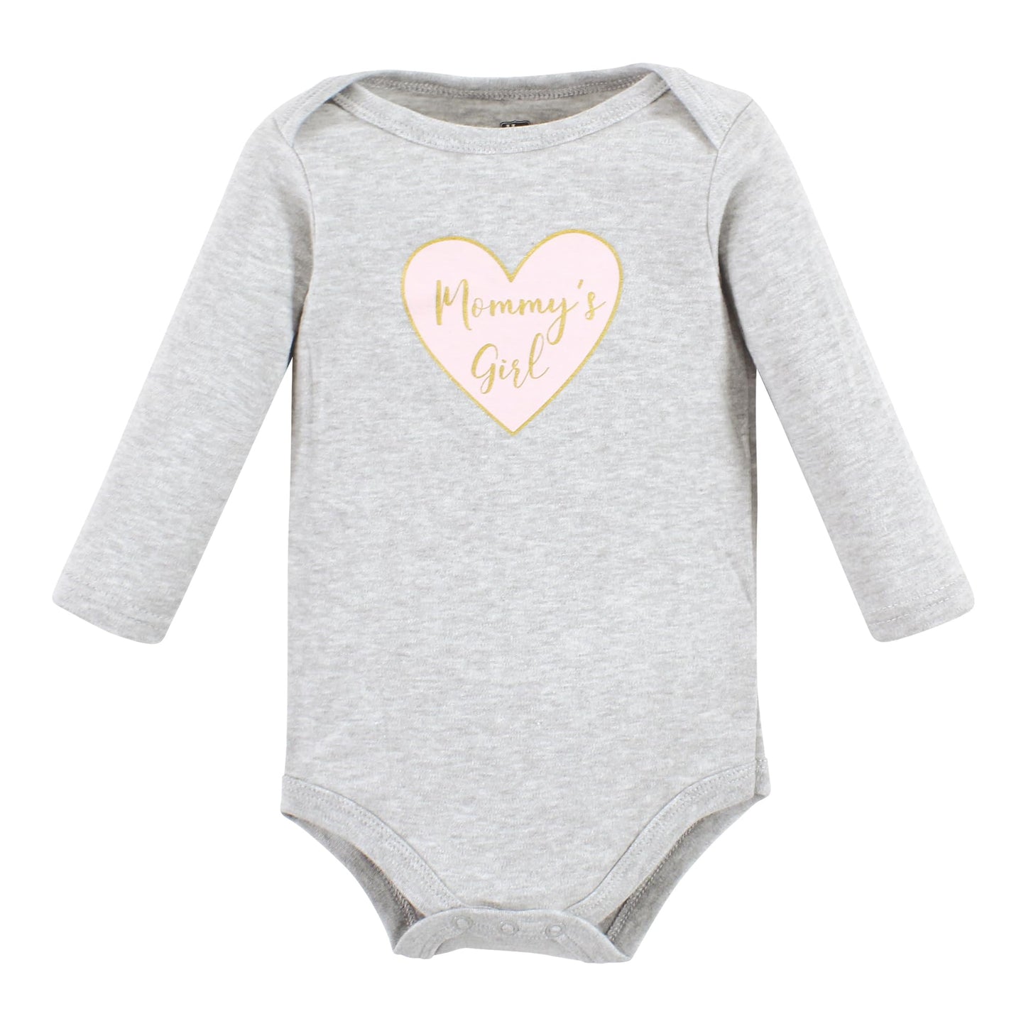 Hudson Baby Unisex Baby Cotton Long-Sleeve Bodysuits, Girl Mommy, 0-3 Months