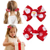 Christmas Bows for Girls Christmas Hair Accessories Red Hair Bows Baby Girl Bow Hair Clips for Toddler Holoiday French Hair Barr
