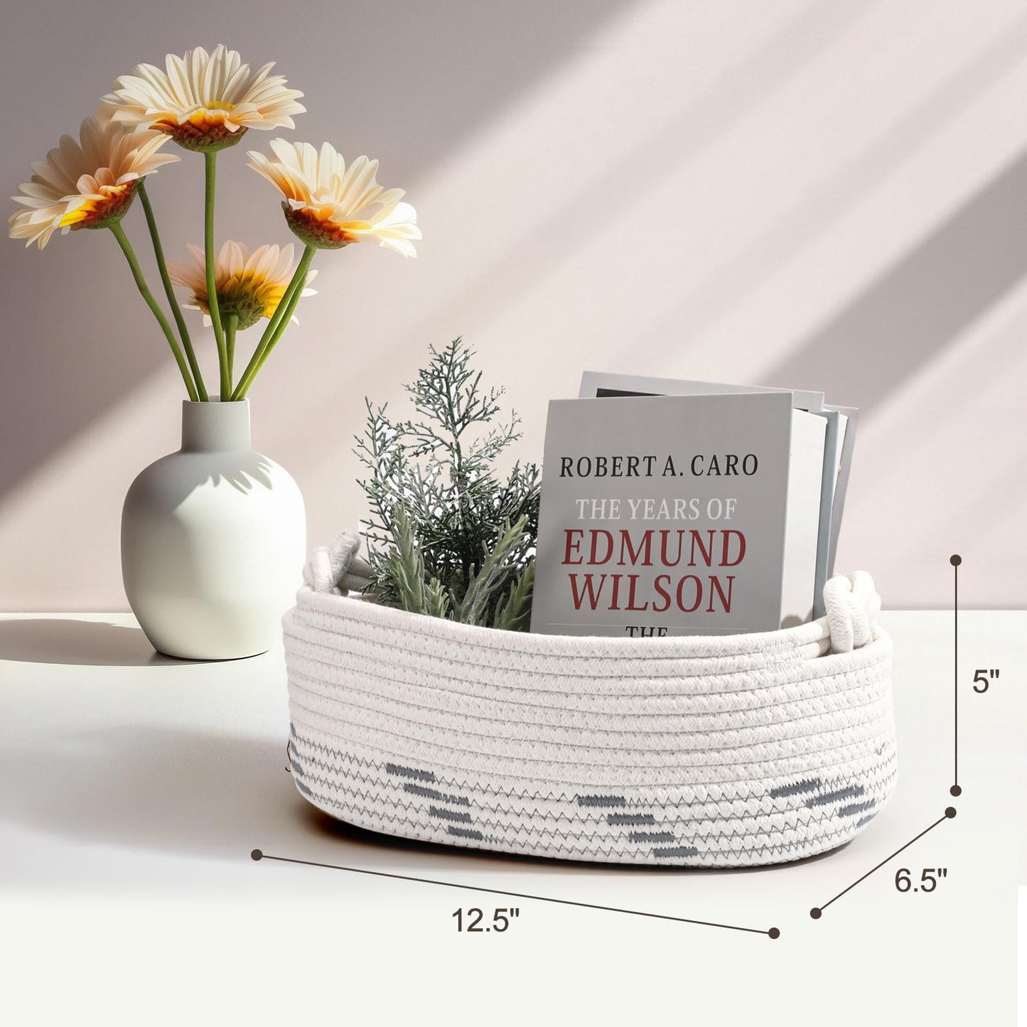 Small Baskets For Gifts Empty Cute Decorative Basket For Gifts White Woven Gift Basket With Handle Boho Decor For Bathroom Shelv