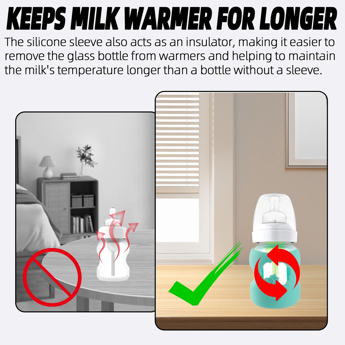 Luqibabe (2-Pack, 5 Oz) Silicone Baby Bottle Sleeves Compatible With Dr. Brown'S Natural Glass Baby Bottles Dishwasher-Safe Anti