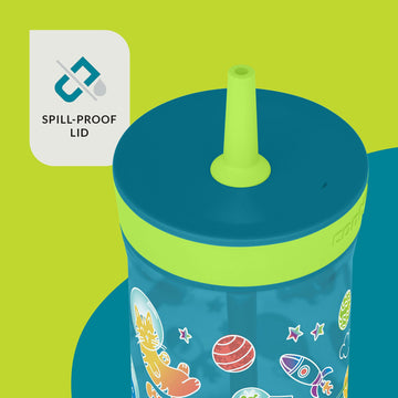 Contigo Kids Leighton Straw Tumbler With Spill-Proof Lid, 14 Oz., 2-Pack