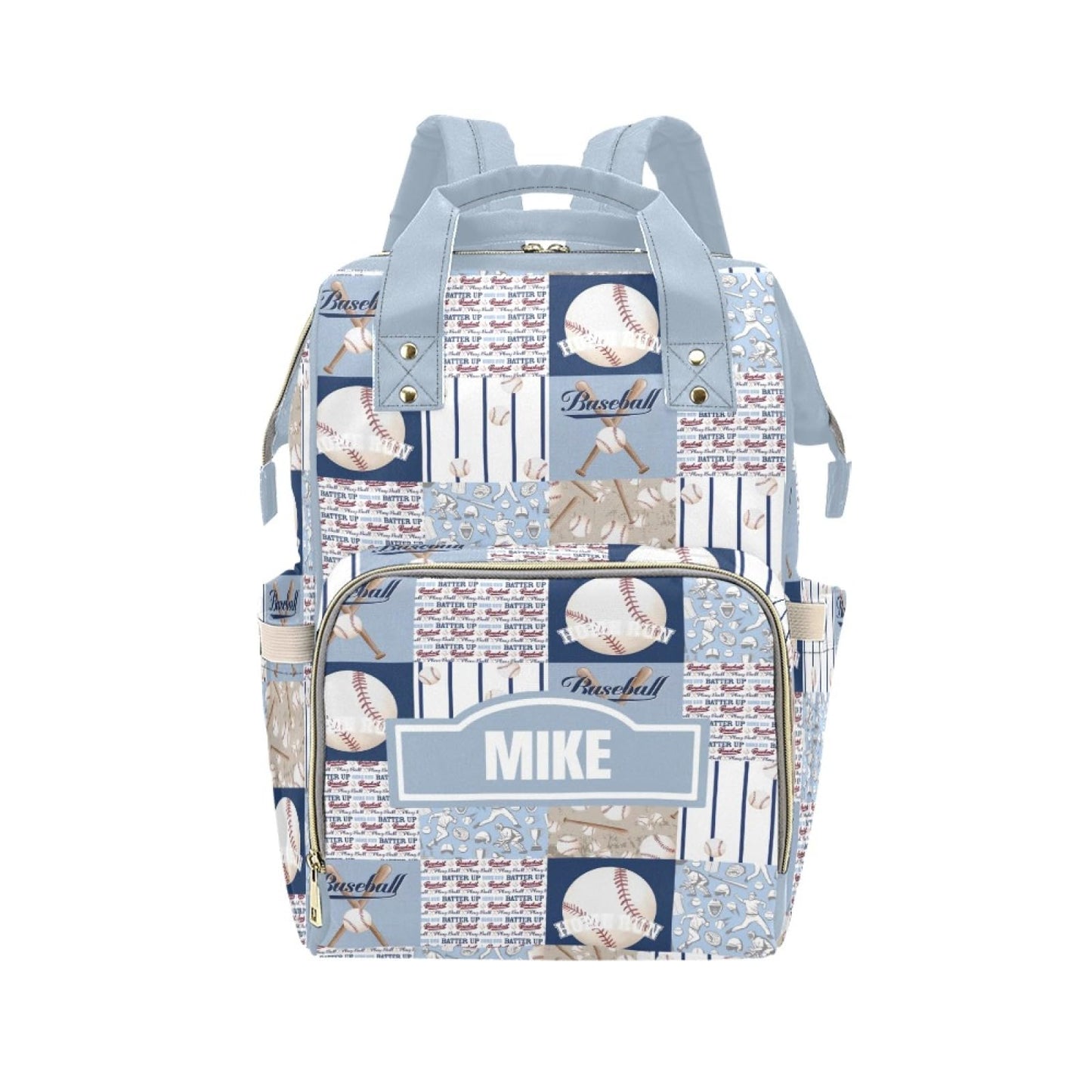 Noverbibi Baseball Sports Personalized Diaper Bag with Custom Name - Custom Baby Tote Backpack for Mom, Unique Gift for New Pare