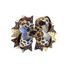 Glitter Leopard Hair Bow Clips for Girls Women Leopard Bow hairpin Hair Accessories.(FJ119) (E)