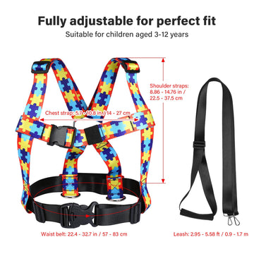 Hoomtree Safety Harness Leash For Special Needs Child Aged 3-12 Years Fully Ajustable, Sturdy Walking Harness For Older Children