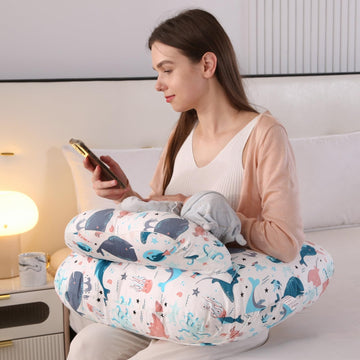 Battop Nursing Pillow For Breastfeeding,Baby Feeding Pillow,With Adjustable Waist Strap,Removable Slipcover,Breastfeeding Pillow