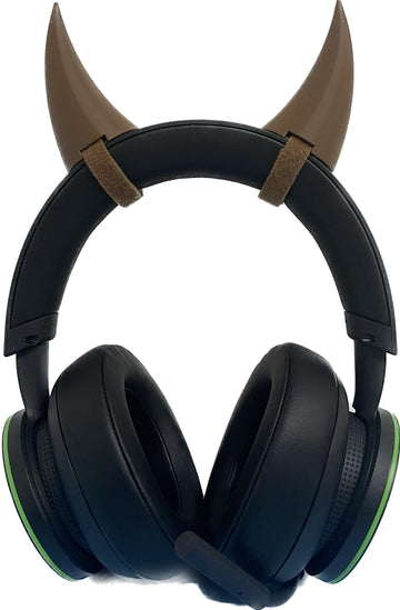 2X Demon Horns For Headset/Cosplay - Made In Usa -16 Colors Combos (Brown)