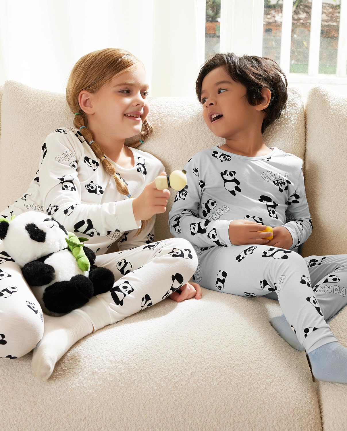 Babee Reshinee Bamboo Viscose Toddler Animal Pajamas Boys Girls Kids Baby 2Pcs Long-Sleeve Pyjamas Set 4-5T Snug Fit Sleepwear P