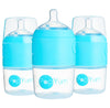 Popyum 5 Oz Blue Anti-Colic Formula Making/Mixing/Dispenser Baby Bottles, 3-Pack With #1 Slow Flow Nipples, 150 Ml, Bpa-Free, Na