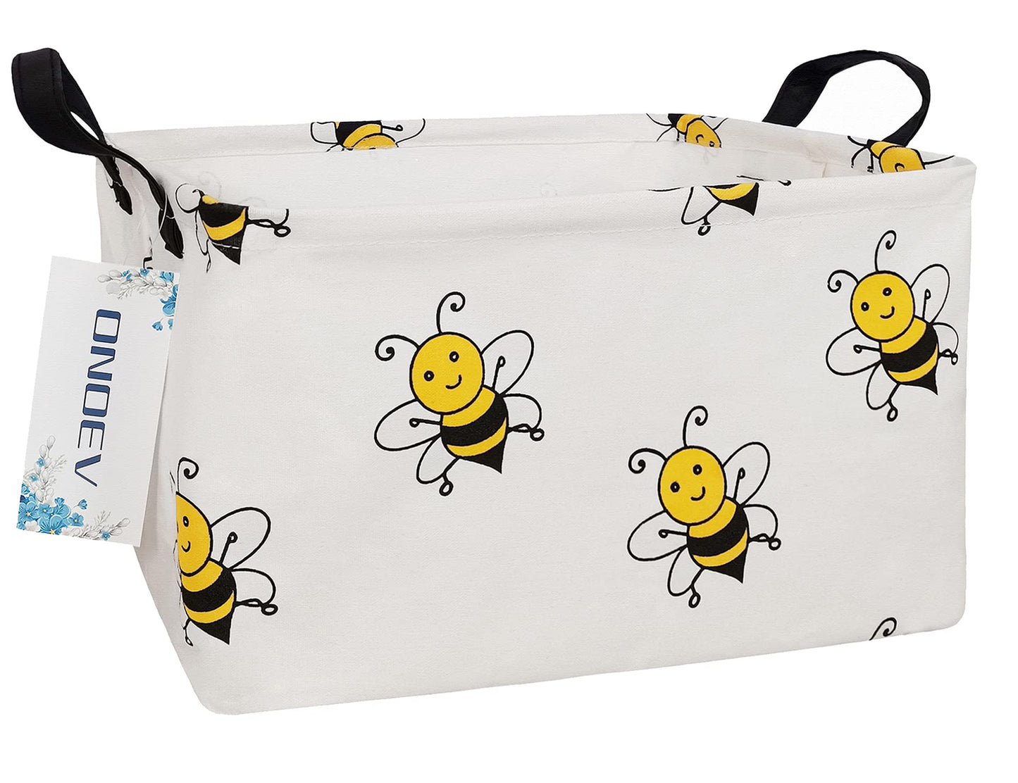 ONOEV Rectangular Folding Laundry Basket, waterproof Canvas Basket,gift basket,Suitable for childrens room,Office,Clothes,Toys